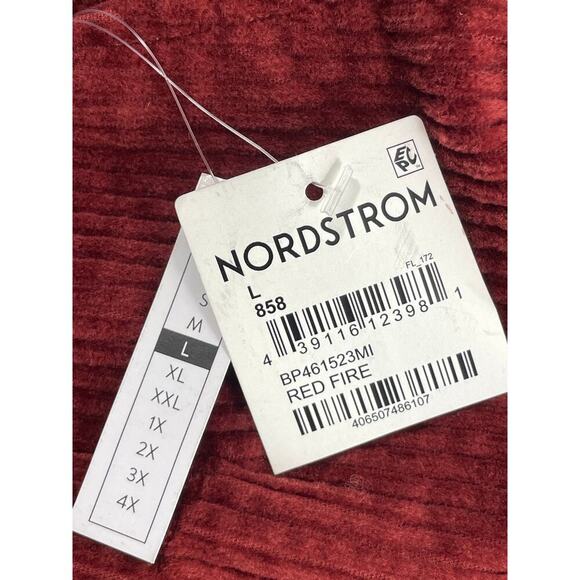 BP Corduroy Notched Hem Skirt Red Fire Large Y2K Retro 70s Dark Academia Preppy - Picture 11 of 12